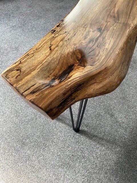 Walnut Live Edge Wood side/coffee table (2) - Image 5