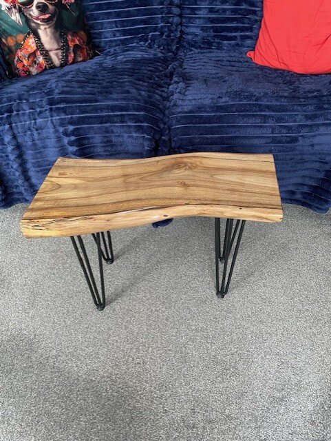 Walnut Live Edge Wood side/coffee table (4) - Image 2