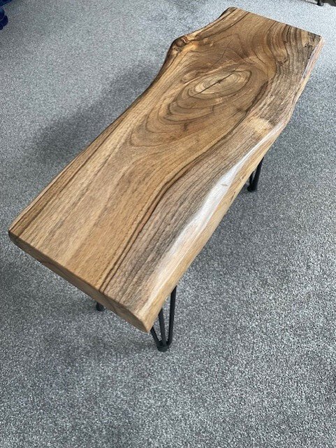Walnut Live Edge Wood side/coffee table (5) - Image 2