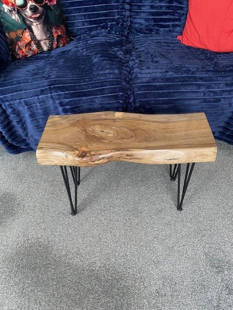 Walnut Live Edge Wood side/coffee table (5) - Image 5